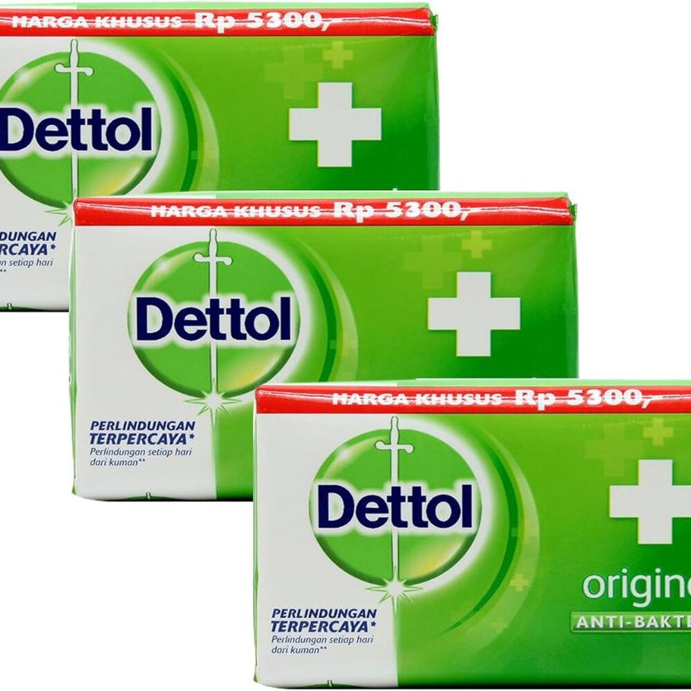 Dettol Antibacterial Bar Soap Original 100g-Pack of 3- Germ Defence Formula
